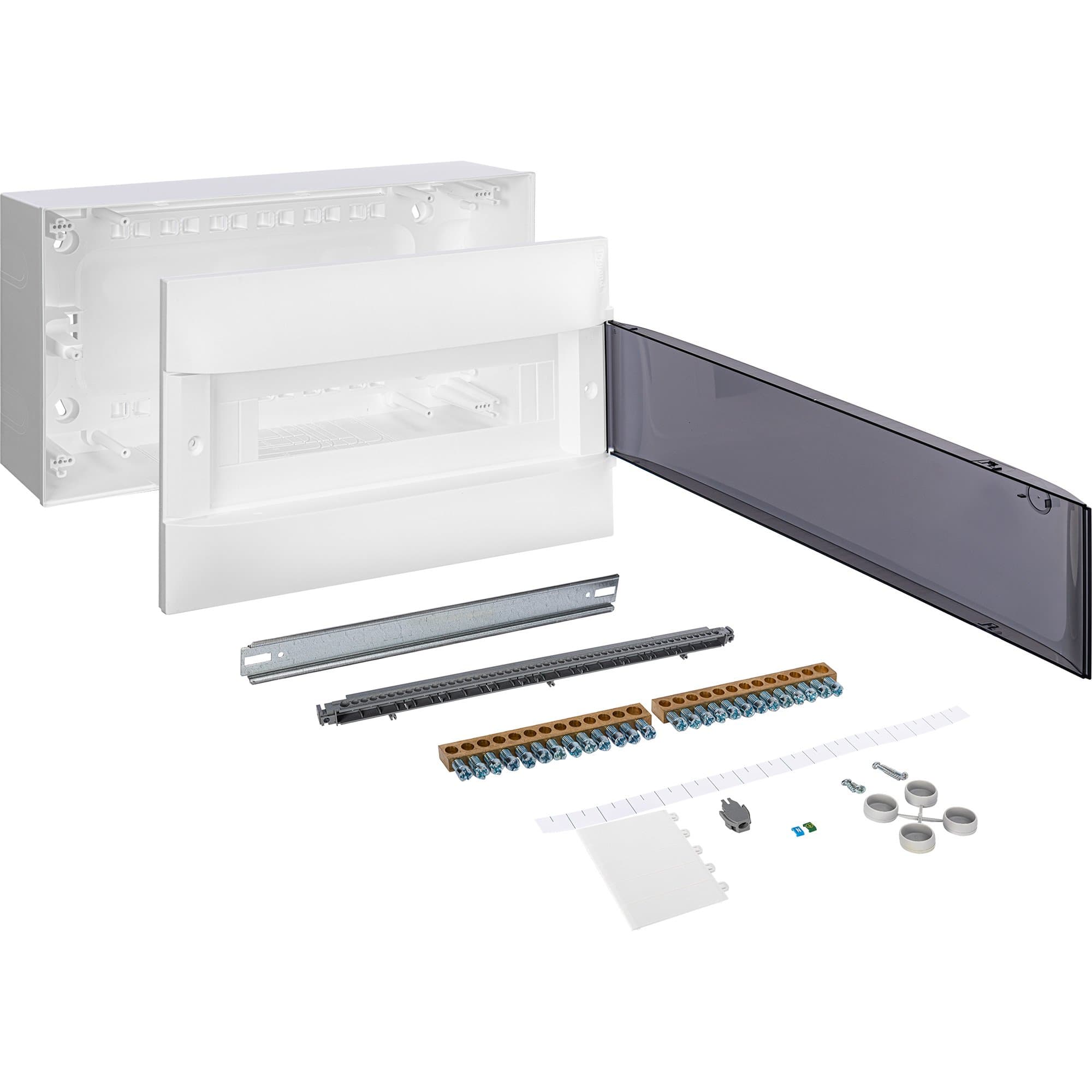 Legrand Practibox S Пластиковый щиток Навесной 1X18 Дымчатая дверь 137616