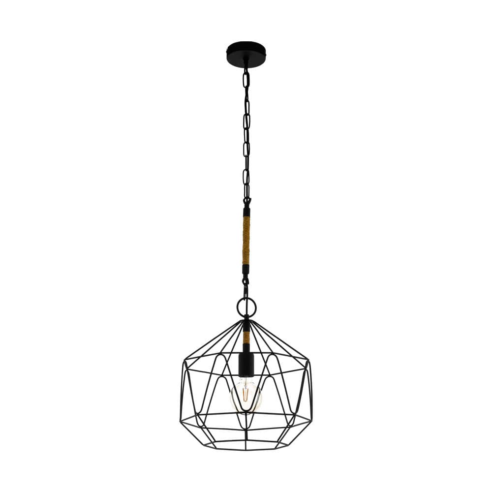 Eglo 43328 Подвес COTTINGHAM, 1х40W(E27), 370, H1100, сталь, черный, канат