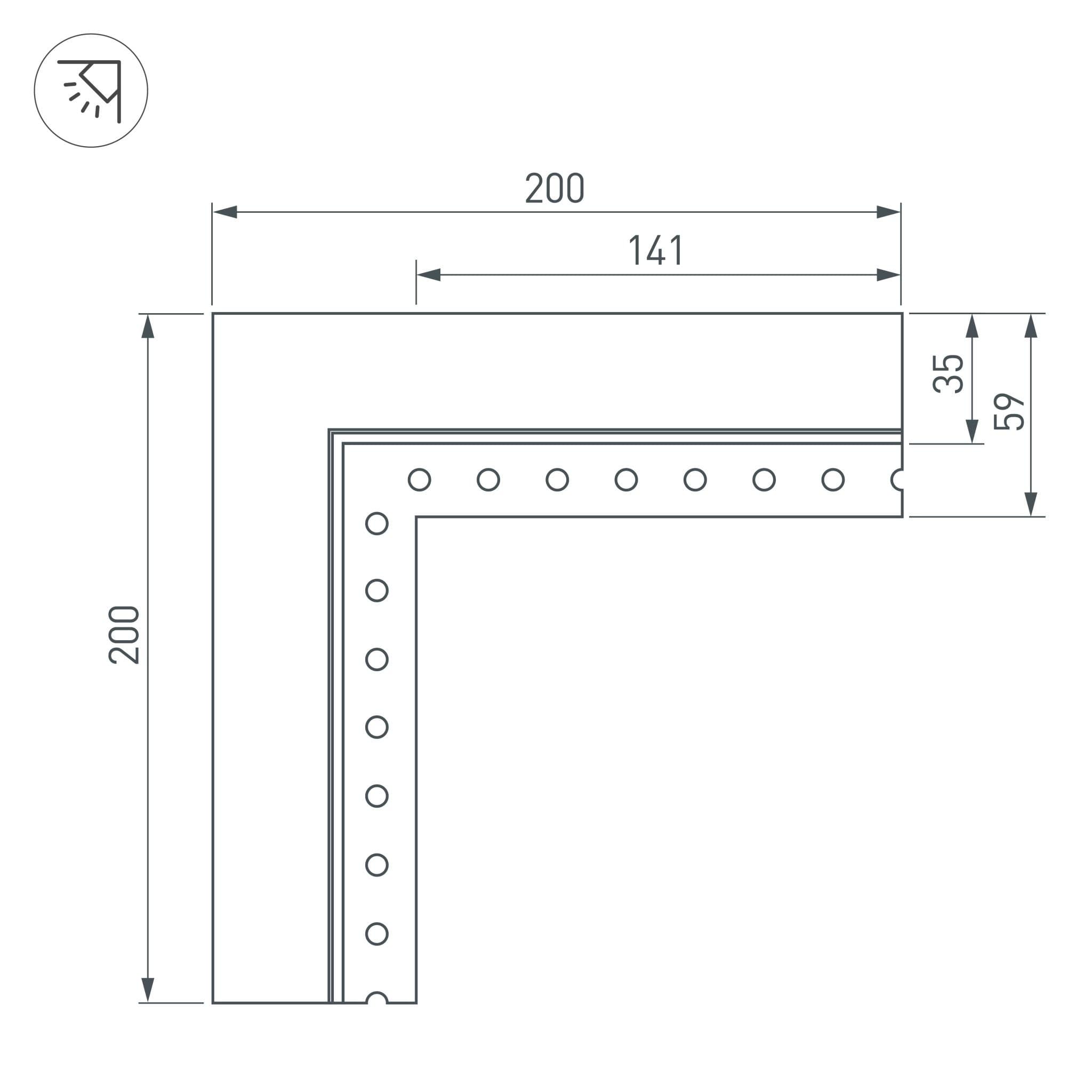 Arlight Угол SL-LINIA32-FANTOM-EDGE внутренний (Металл) 030100 — миниатюра 3