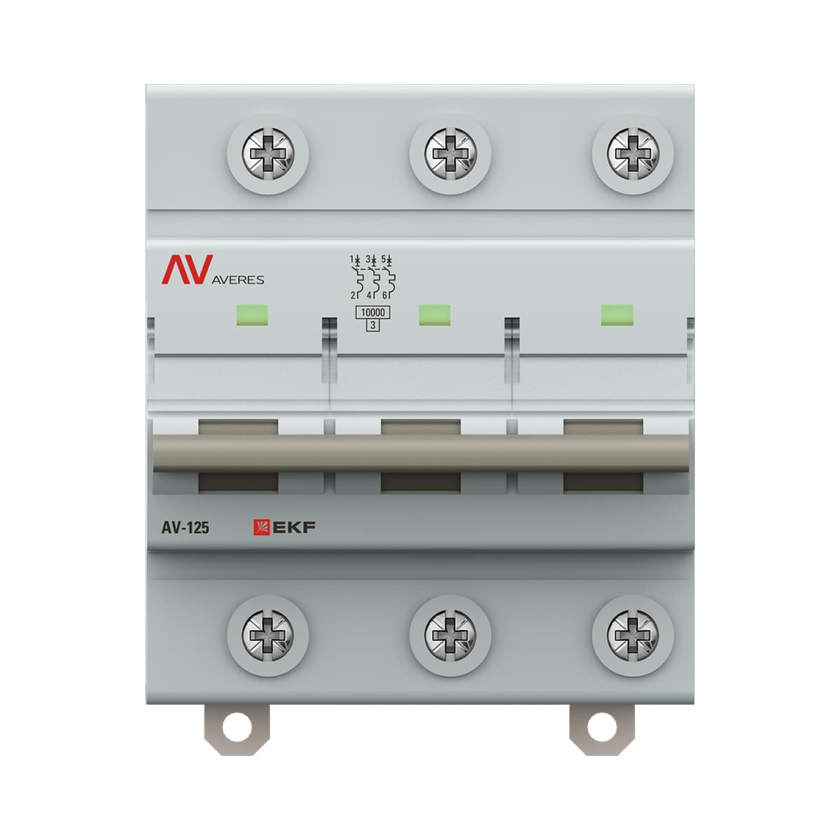 Выключатель автоматический AV-125 3P 63A (D) 10kA EKF AVERES mcb125-3-63D-av — миниатюра 3
