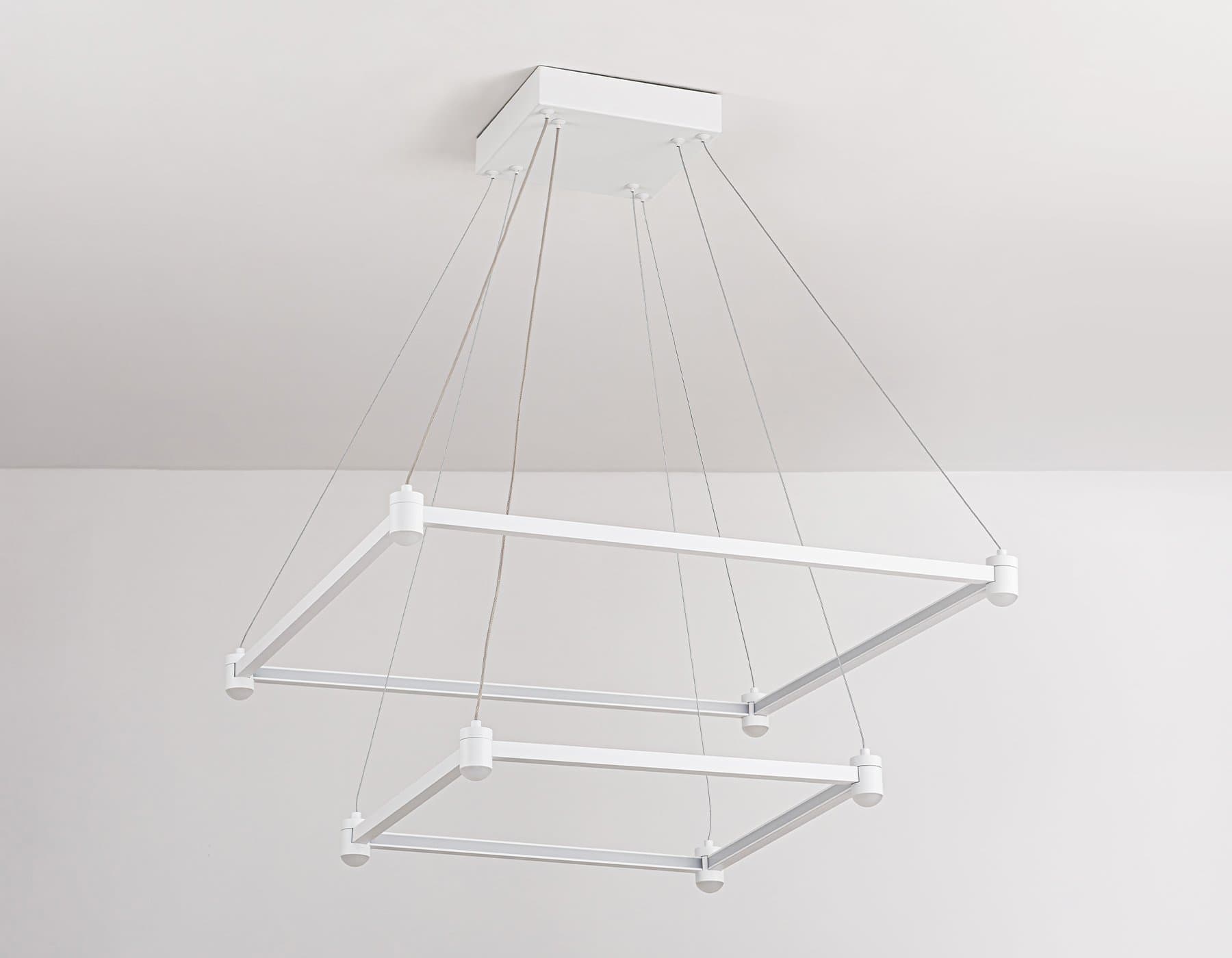 Ambrella Светильник подвесной светодиодный FL5595/2+8 WH белый 60W 3000K/4200K/6400K 600*600*1300 (без ПДУ) — миниатюра 6