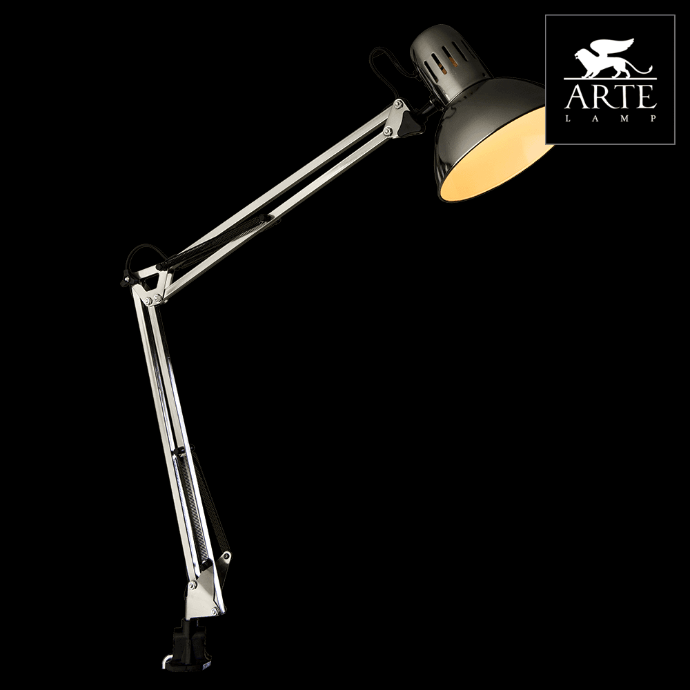 Arte Lamp Senior Серебро Лампа настольная офисная 40W E27 A6068LT-1SS — миниатюра 2
