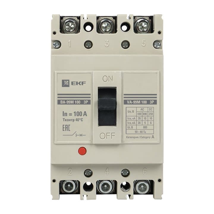 EKF PROxima Автоматический выключатель ВА-99М 100/100А 3P 35кА — миниатюра 2