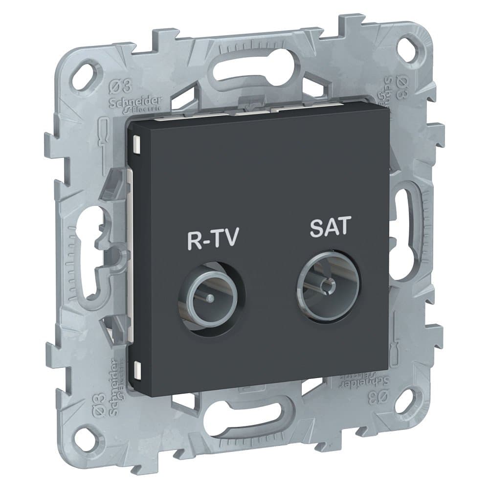 SE Unica New Антрацит Розетка R-TV/SAT, проходная NU545654