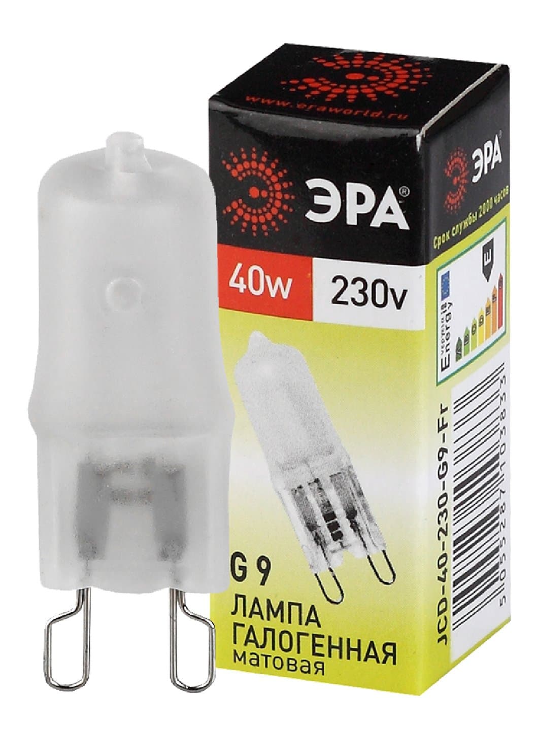 ЭРА G9-JCD-40-230V-FR (галоген, капсула мат., 40Вт, нейтр, G9)