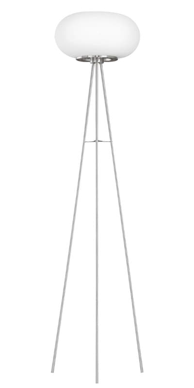 Eglo Торшер OPTICA, 2X60W (E27), Ø350, H1570, никель матовый/опаловое стекло, белый 86817