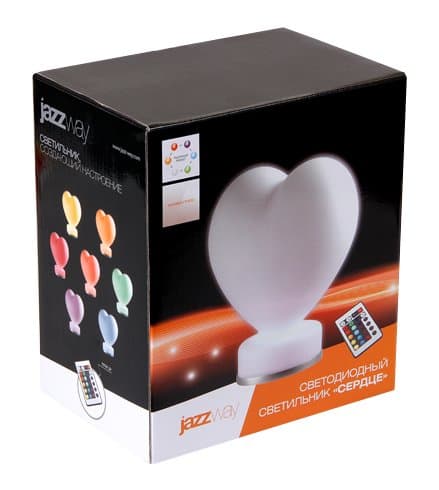 Jazzway Светильник AJ1-RGB-ST08 (сердце) пульт ДУ .1023452 — миниатюра 2