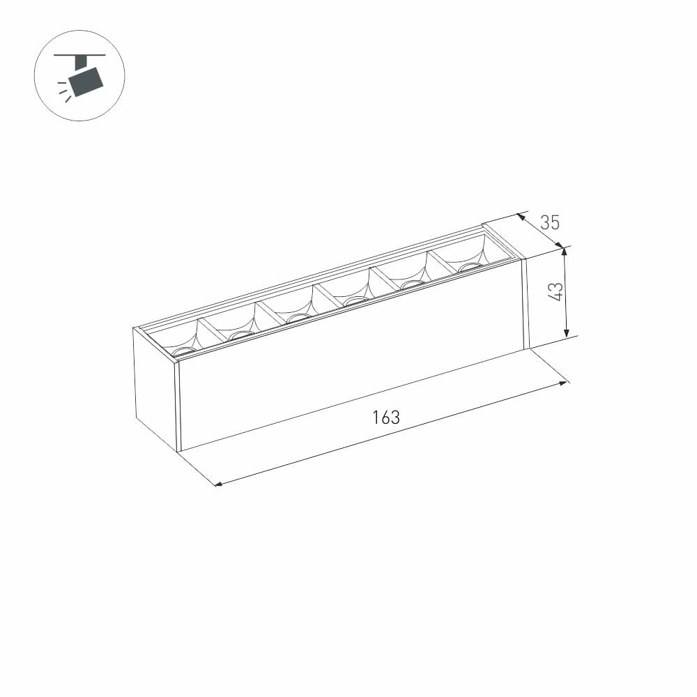 Arlight Светильник MAG-LASER-45-L160-6W Day4000 (BK, 15 deg, 24V) (IP20 Металл, 3 года) 026934 — миниатюра 2