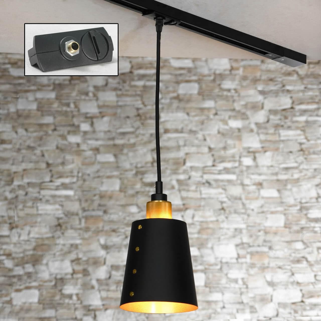 Lussole LOFT Металл Черный / матовое золото Металл трековый светильник однофазный E27 60W LSP-9861-TAB — миниатюра 1