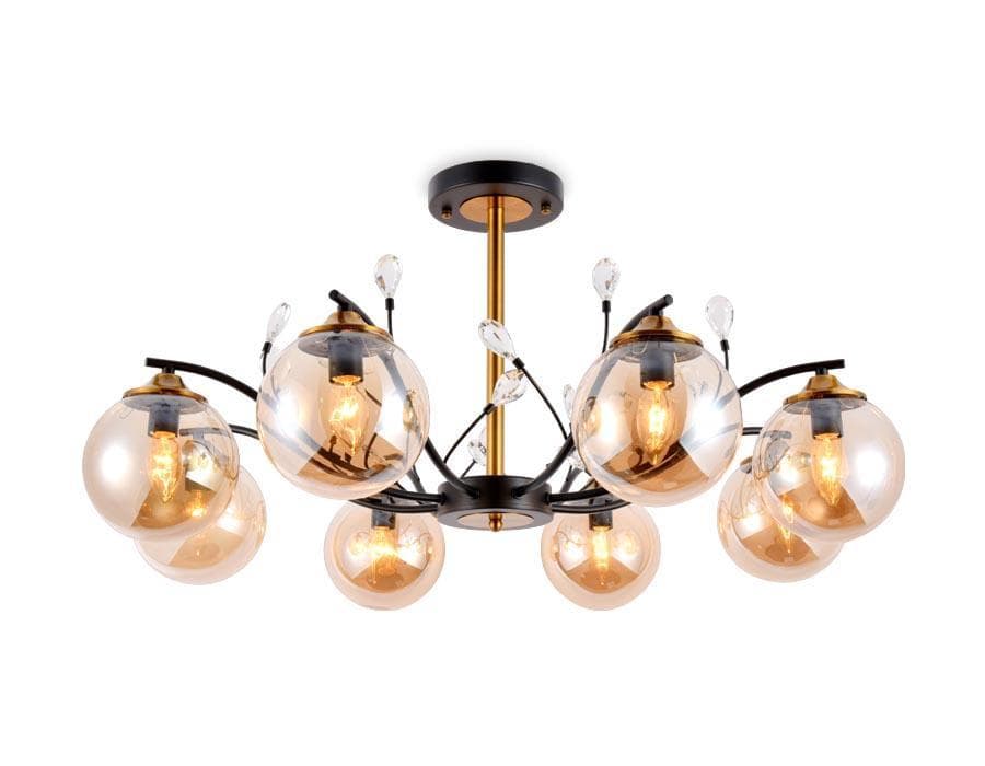 Ambrella Подвесная люстра TR9076/8 BK/TI черный/янтарь E14 max 40W D850*420 — миниатюра 1