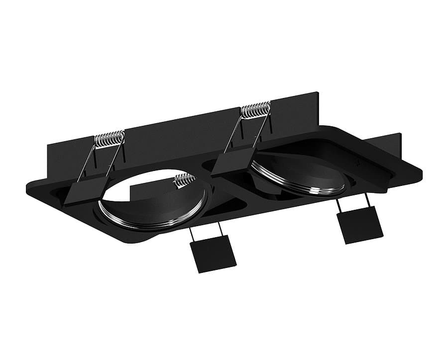 Ambrella Корпус светильника встраиваемый поворотный для насадок D70mm C7664 SBK черный песок 225*120*H25mm MR16 GU5.3 — миниатюра 1