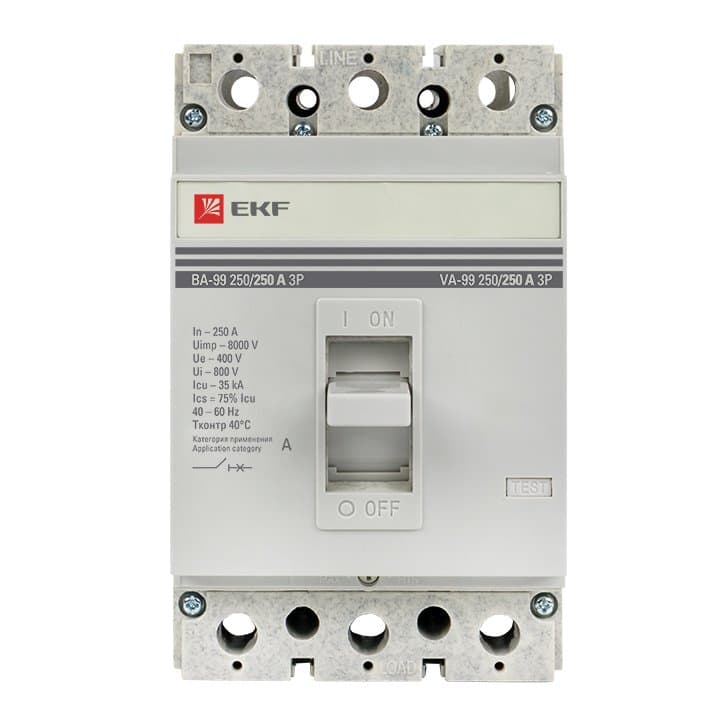 EKF PROxima Автоматический выключатель ВА-99 250/250А 3P 35кА mccb99-250-250 — миниатюра 4