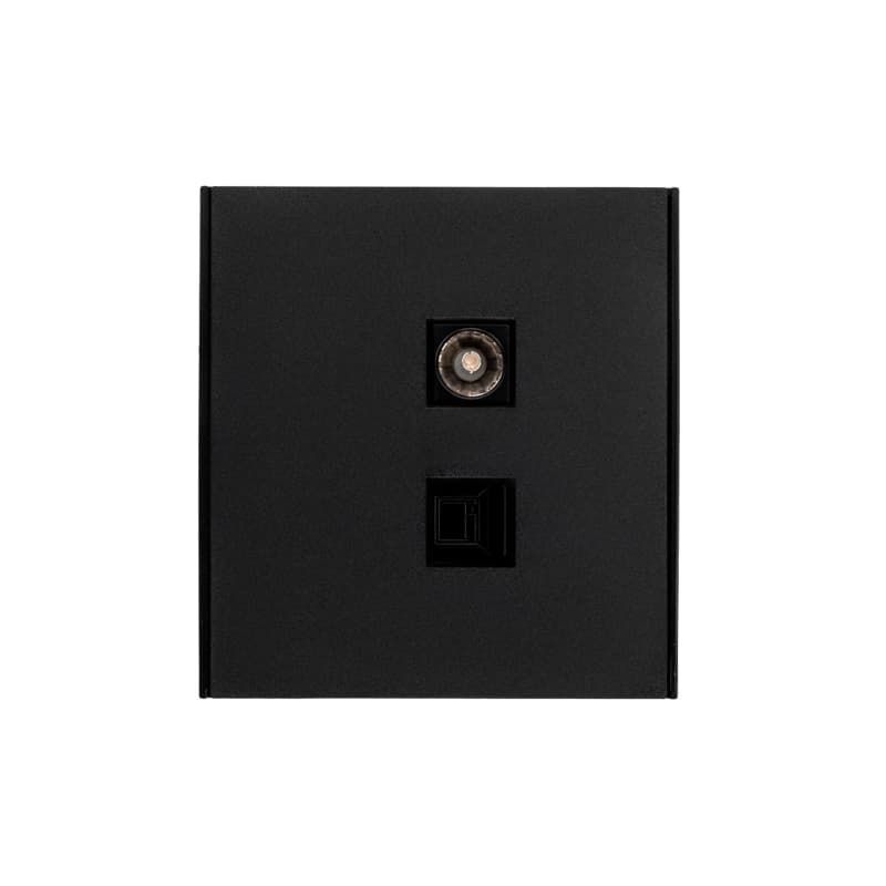 KRANZ STRONG Розетка компьютерная RJ45 кат6 + TV с/у антрацит, с 1-пост. рамкой