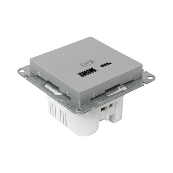 EKF Механизм розетки USB-A+С, алюминий Эпика — миниатюра 11
