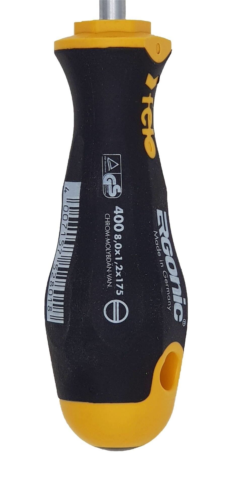 Felo Отвертка Ergonic плоская шлицевая 8,0X1,2X175 40008610 — миниатюра 3