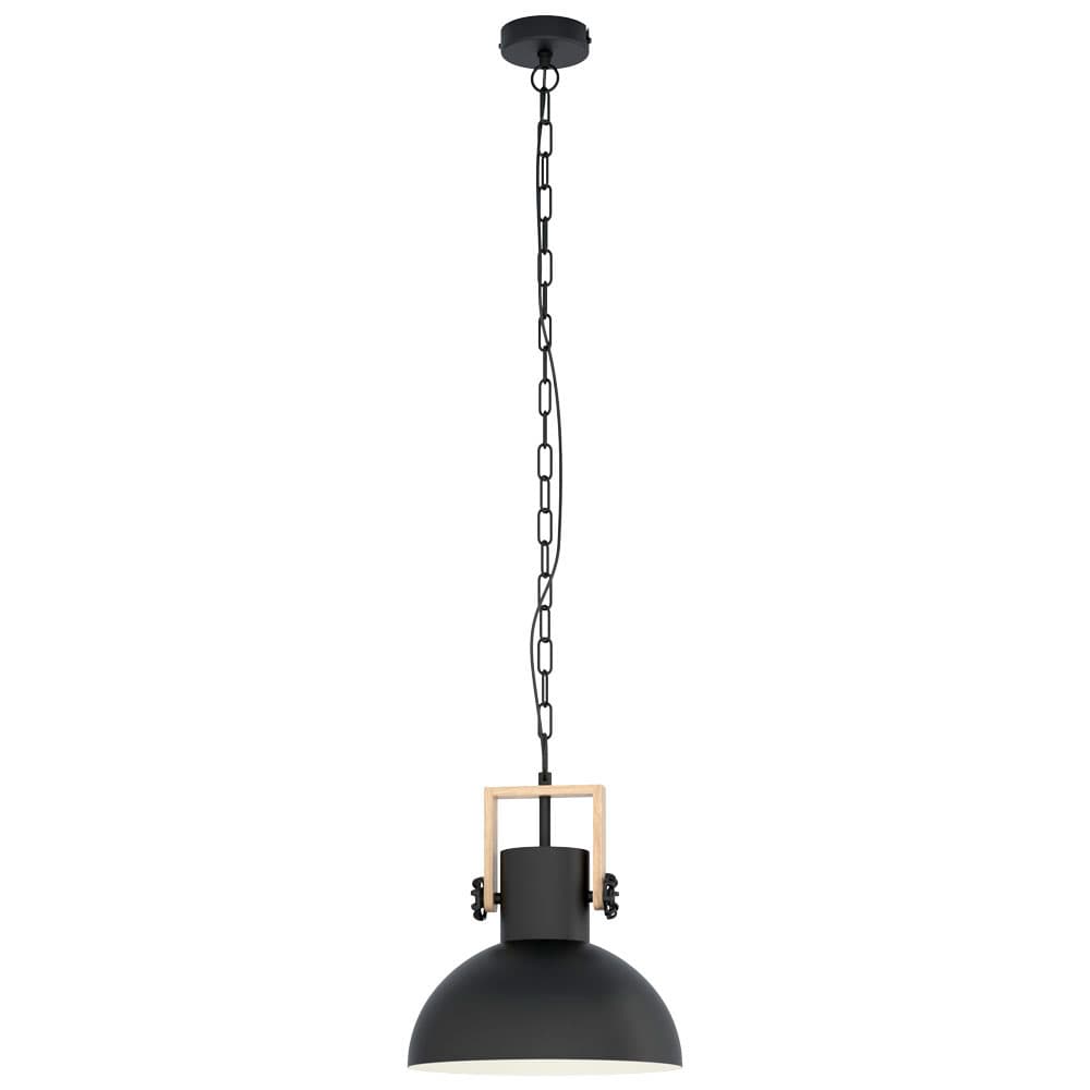 Eglo 43162 Подвес LUBENHAM , 1х28W (E27), ?300, H1100, сталь, дерево, черный, коричневый