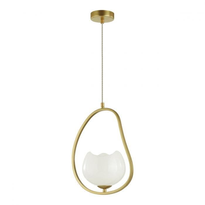 Odeon Light 4873/1 MODERN ODL_EX22 49 золотой/белый/стекло Подвес E14 1*40W WATERLILY — миниатюра 1