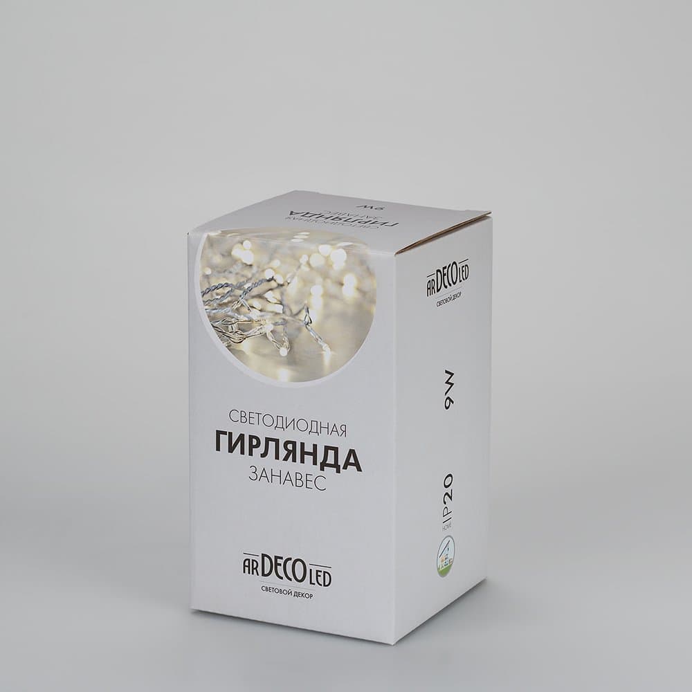 Arlight Светодиодная гирлянда ARD-CURTAIN-HOME-1000x1500-CLEAR-96LED White (230V, 6W) (Ardecoled, IP20) 024825 — миниатюра 3
