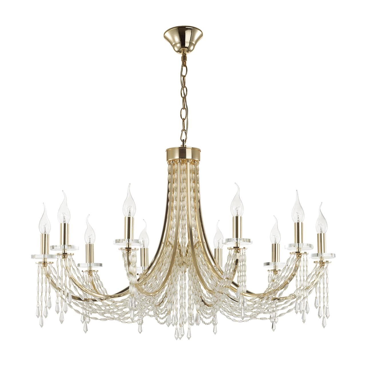 Odeon Light 5063/10 CLASSIC ODL24 537 золото/прозрачный/металл/хрусталь Люстра E14 10х40W CAPEL