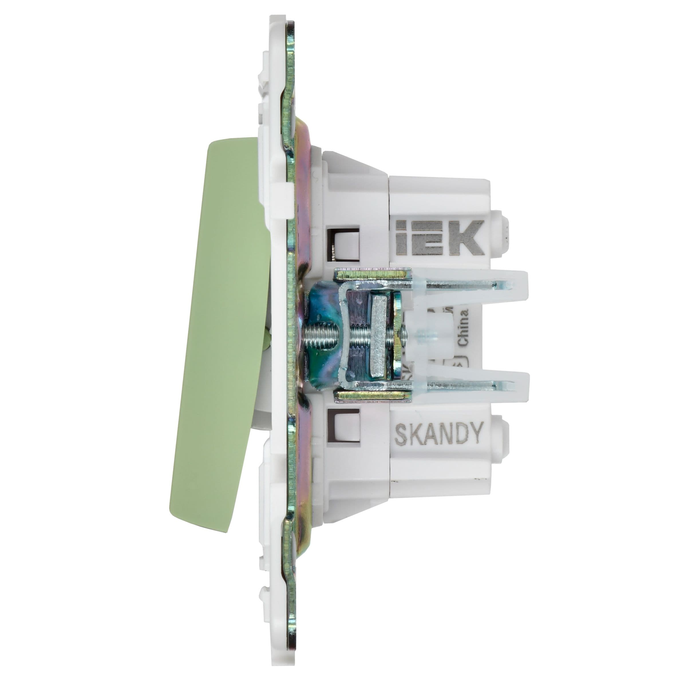 IEK SKANDY Мятный Выключатель 2-клавишный перекрестный 10А SK-V06G — миниатюра 3