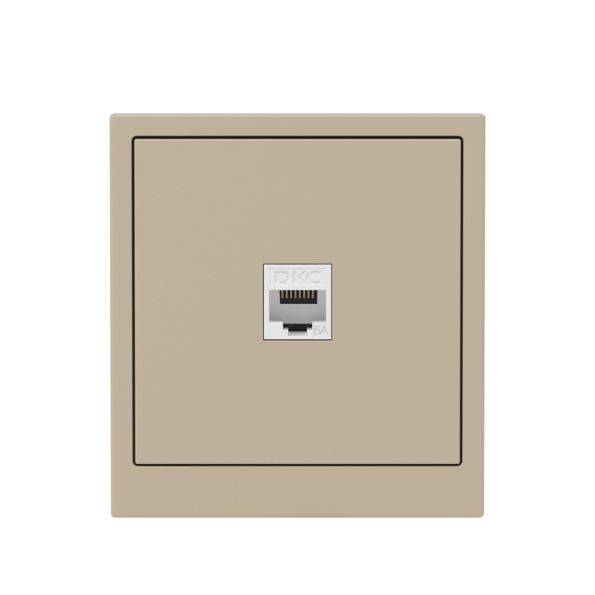 DKC KANT Компьютерная розетка RJ-45 без шторки, кат.6А одинарная,ванильный марципан — миниатюра 6