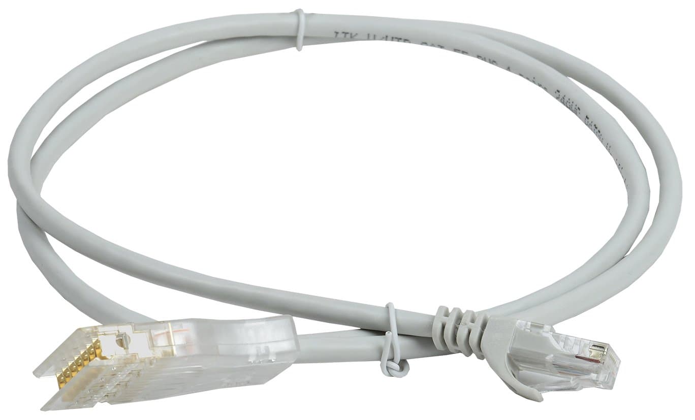 IEK ITK Патч-корд 110-RJ45 4 пары, кат.5Е, 2м, серый PC01-11045-4P2M — миниатюра 1