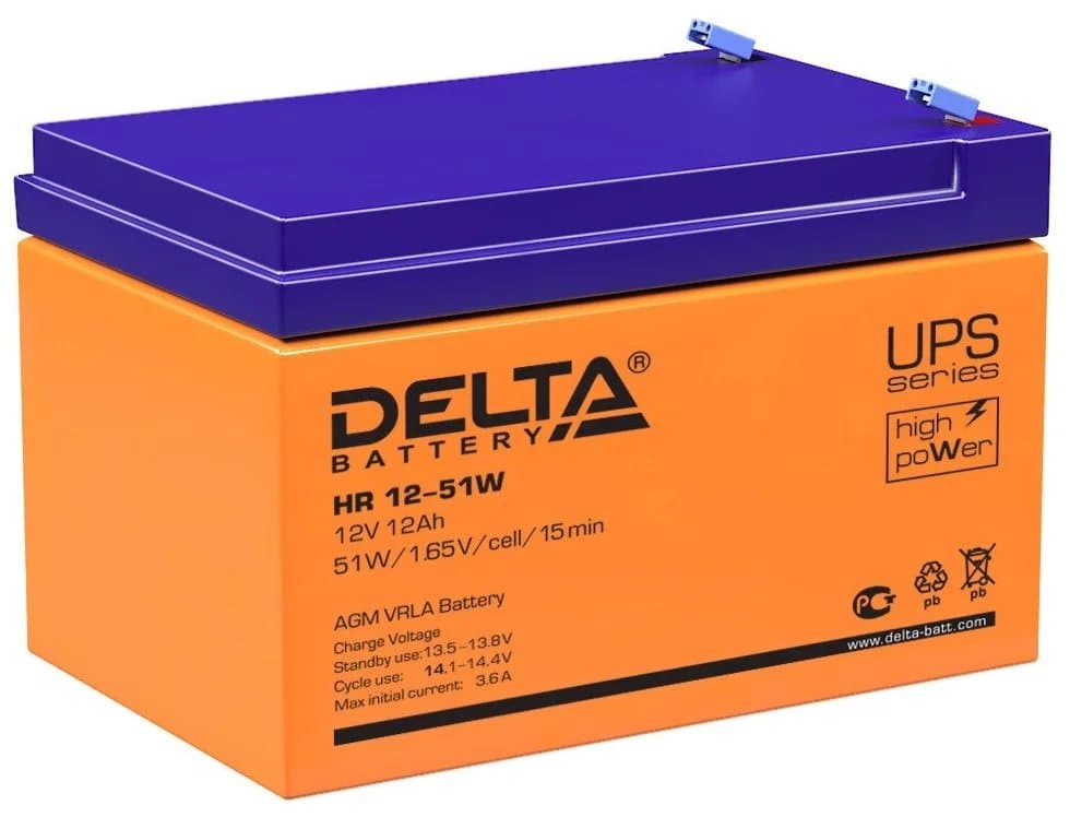 Delta Аккумуляторная батарея HR 12-51 W 12В/12Ач