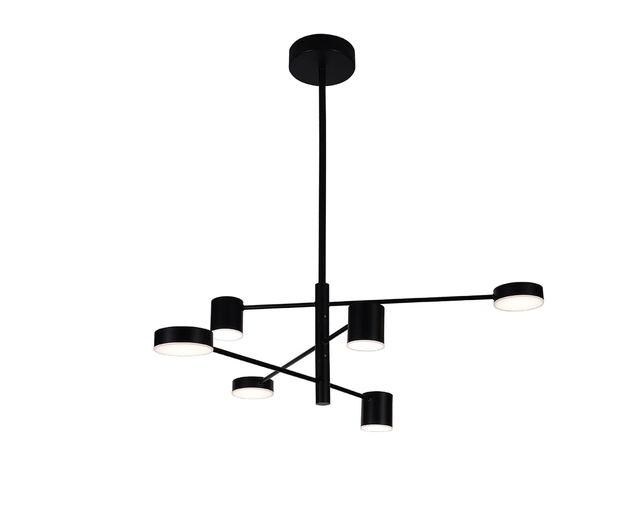 Kink Light 07650-6D,19(3000K) Люстра диммируемая Мекли черный d90 h81 Led 3*12W+3*16W