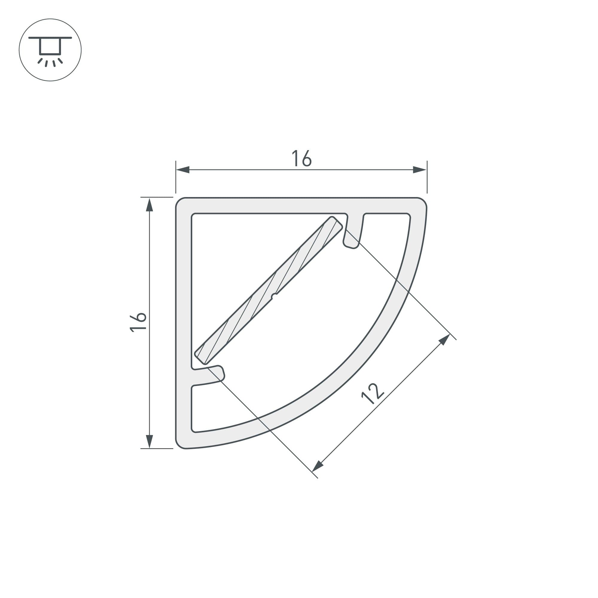 Arlight Профиль WPH-KANT-H16-2000 OPAL (Пластик) 023166 — миниатюра 2