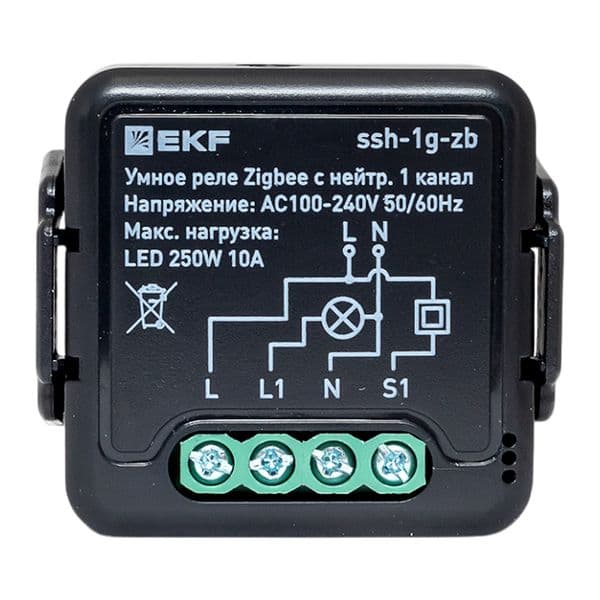 EKF Умное реле в подрозетник 1-канальное с нейтралью Zigbee Connect Select — миниатюра 2