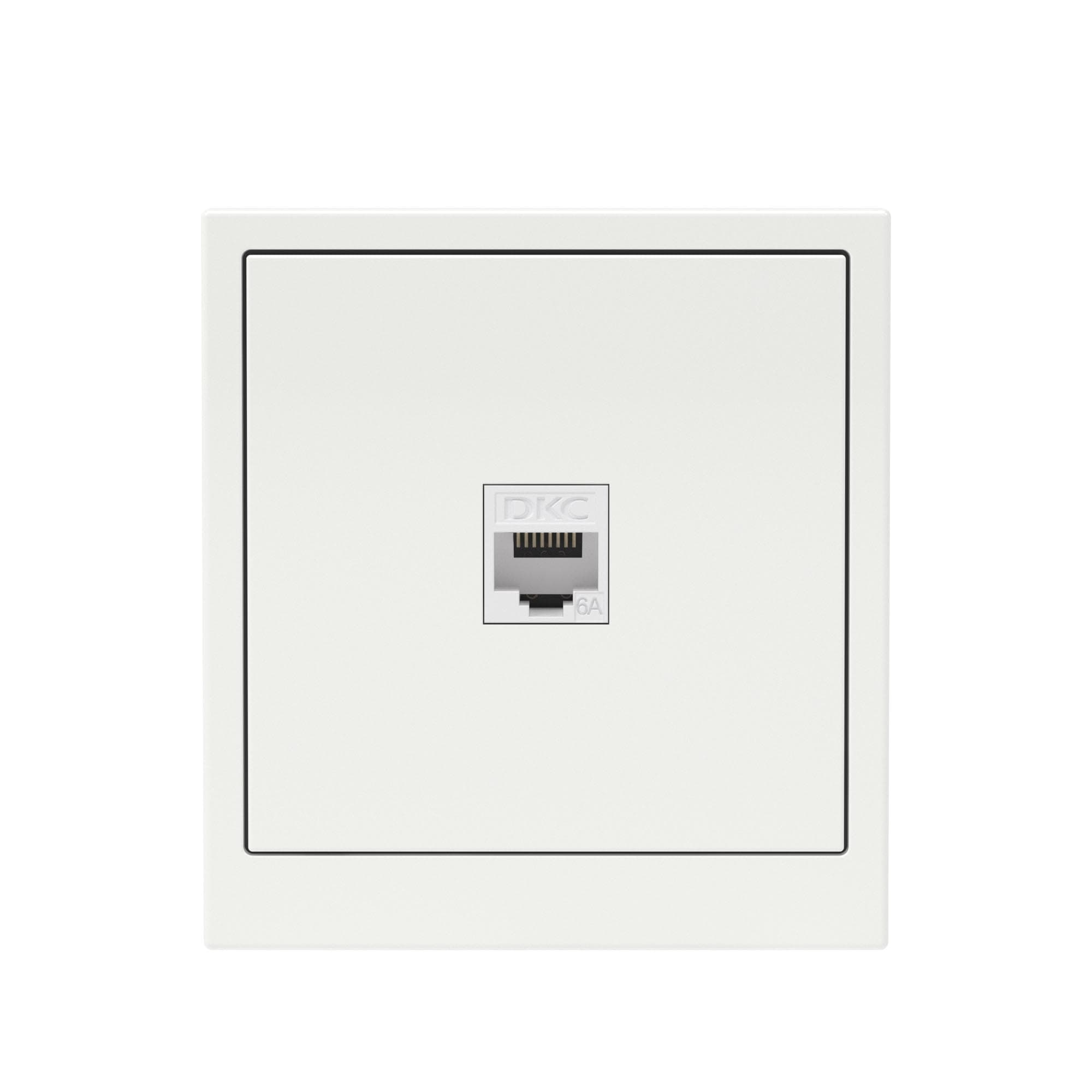 DKC KANT Компьютерная розетка RJ-45 без шторки, кат.6А одинарная,белая магнолия — миниатюра 6