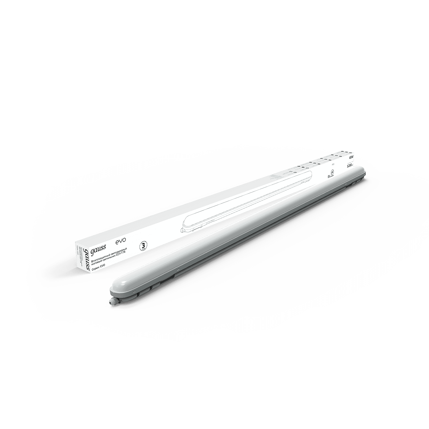 Gauss Светильник линейный СПП-176 EVO 48W 5280lm 6500K 200-240V IP65 1500*76*66мм LED 864425348 — миниатюра 4
