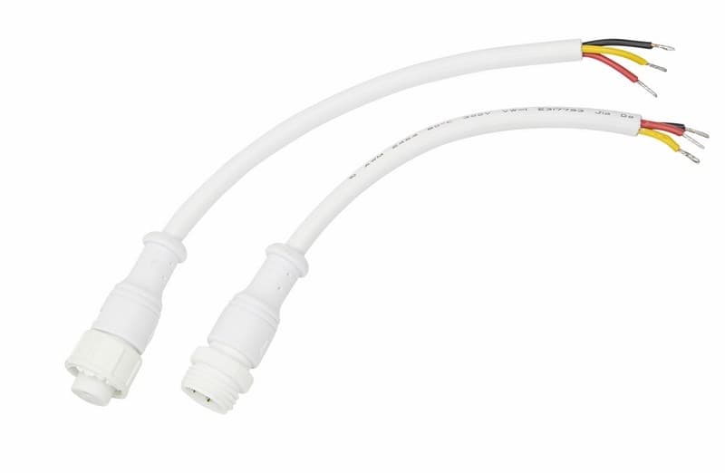 Соединительный кабель (3pin) герметичный (IP67) 3х0.5мм² 300V белый Rexant 11-9530 — миниатюра 1