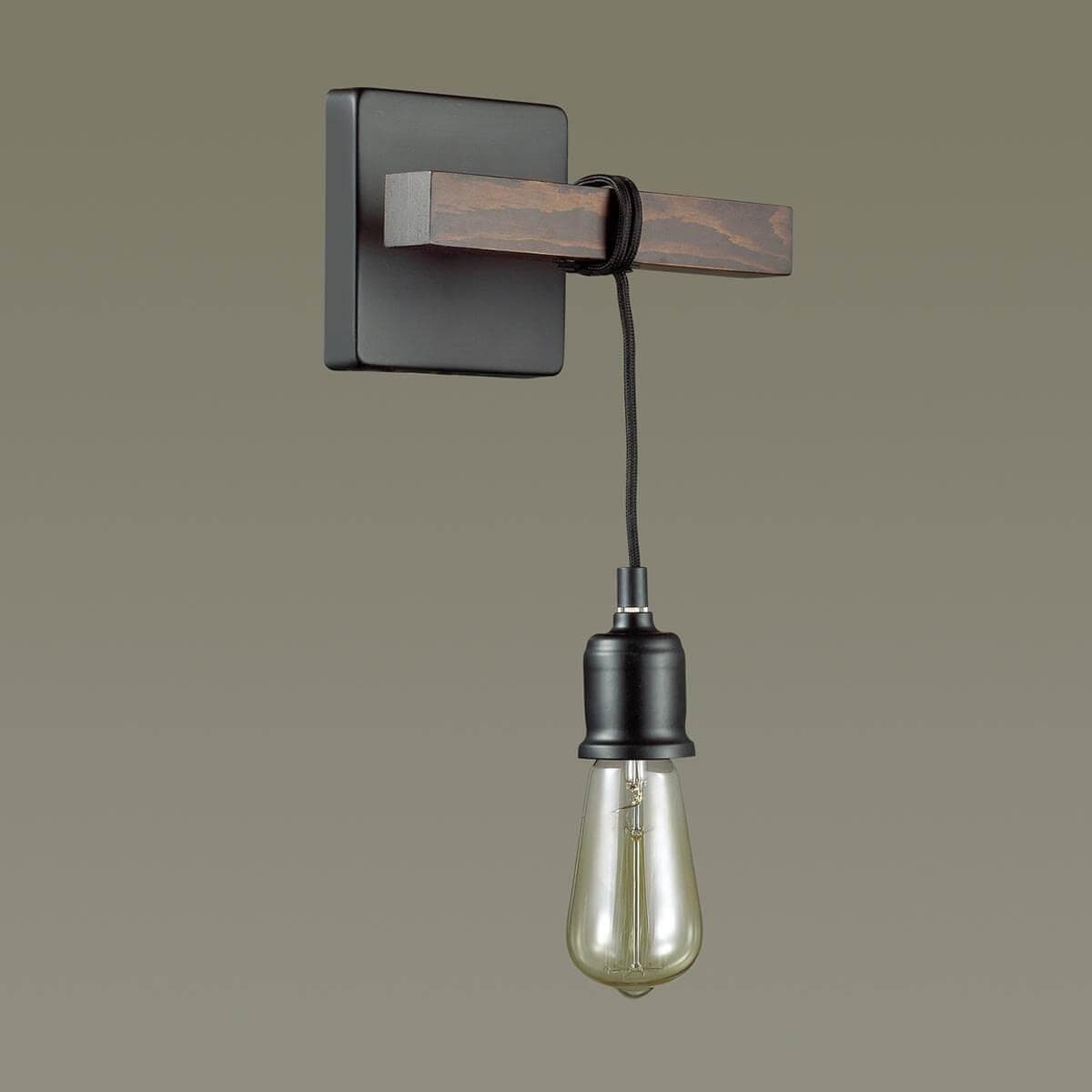 Lumion 3740/1W LN19 141 чёрный, коричневый Бра E27 60W 220V KLAUS — миниатюра 4