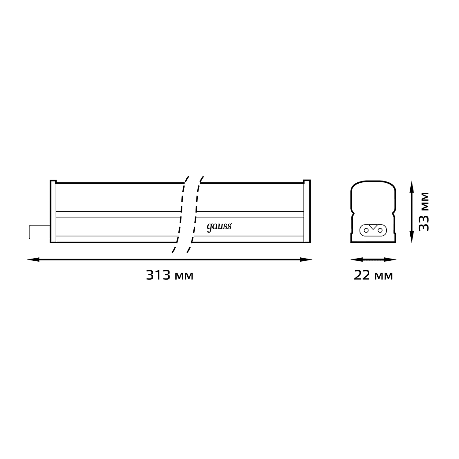 Gauss Светильник TL Elementary линейный 4W 300lm 4000K IP20 313х22х33 LED 5 130411204 — миниатюра 6