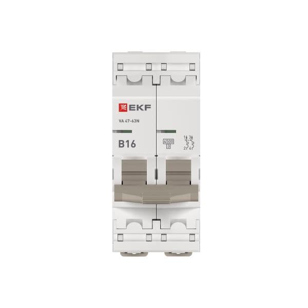 EKF Автоматический выключатель ВА 47-63N 2P 16А (В) 4,5 кА PROXIMA — миниатюра 7
