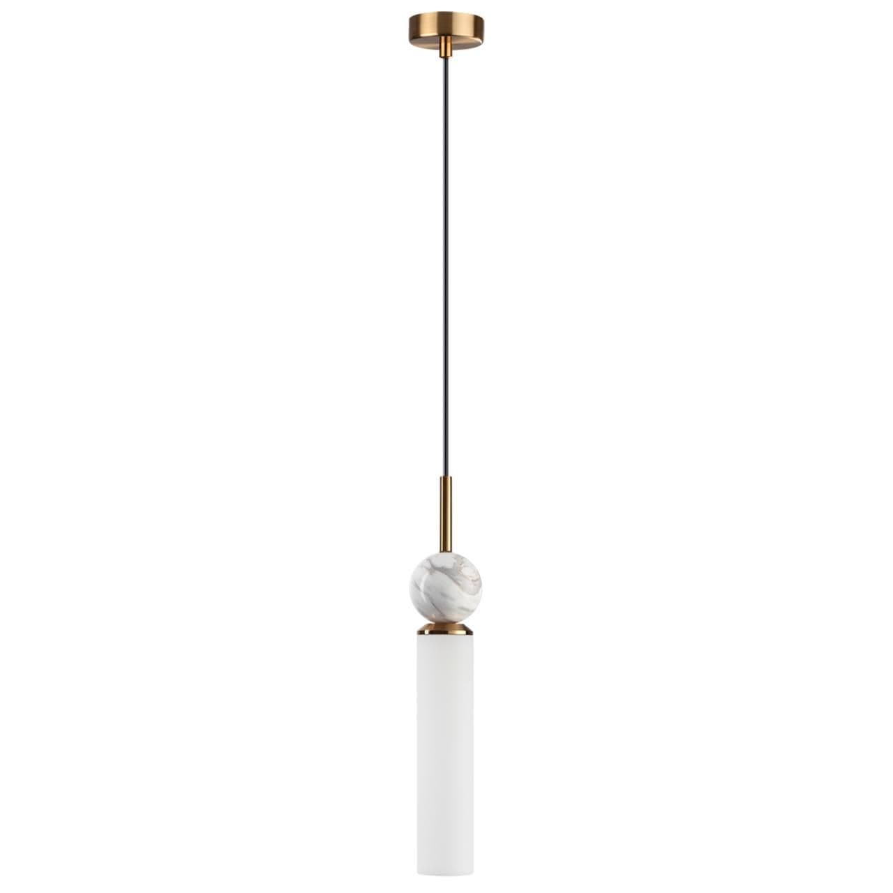 Odeon Light 4359/1 MIDCENT ODL25 171 светильник под латунь/металл/стекло/белый мрамор IP20 1*E14 40W 220V LOLLA