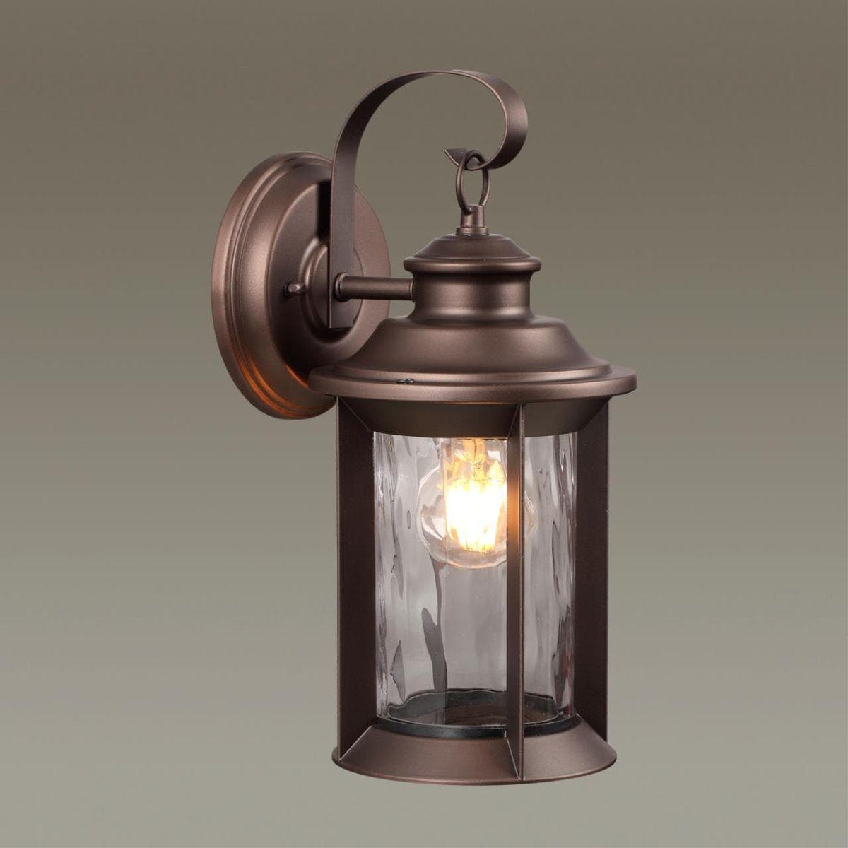 Odeon Light 4961/1W NATURE ODL22 577 темно-коричневый/стекло Ландшафтный настенный светильник E27 1*60W IP44 MAVRET — миниатюра 3