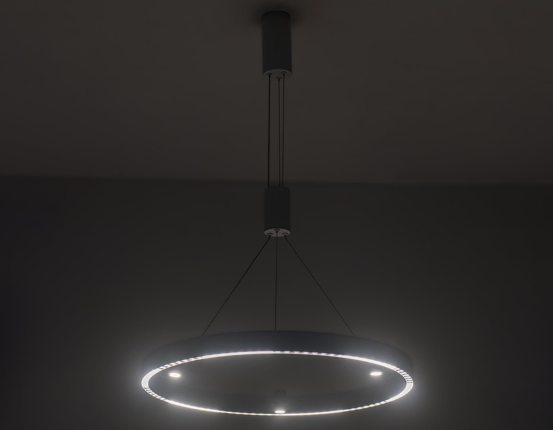 Ambrella Светильник подвесной светодиодный FL5844/1+3 WH белый 40W 3000K/4200K/6400K D600*1200 (без ПДУ) — миниатюра 3