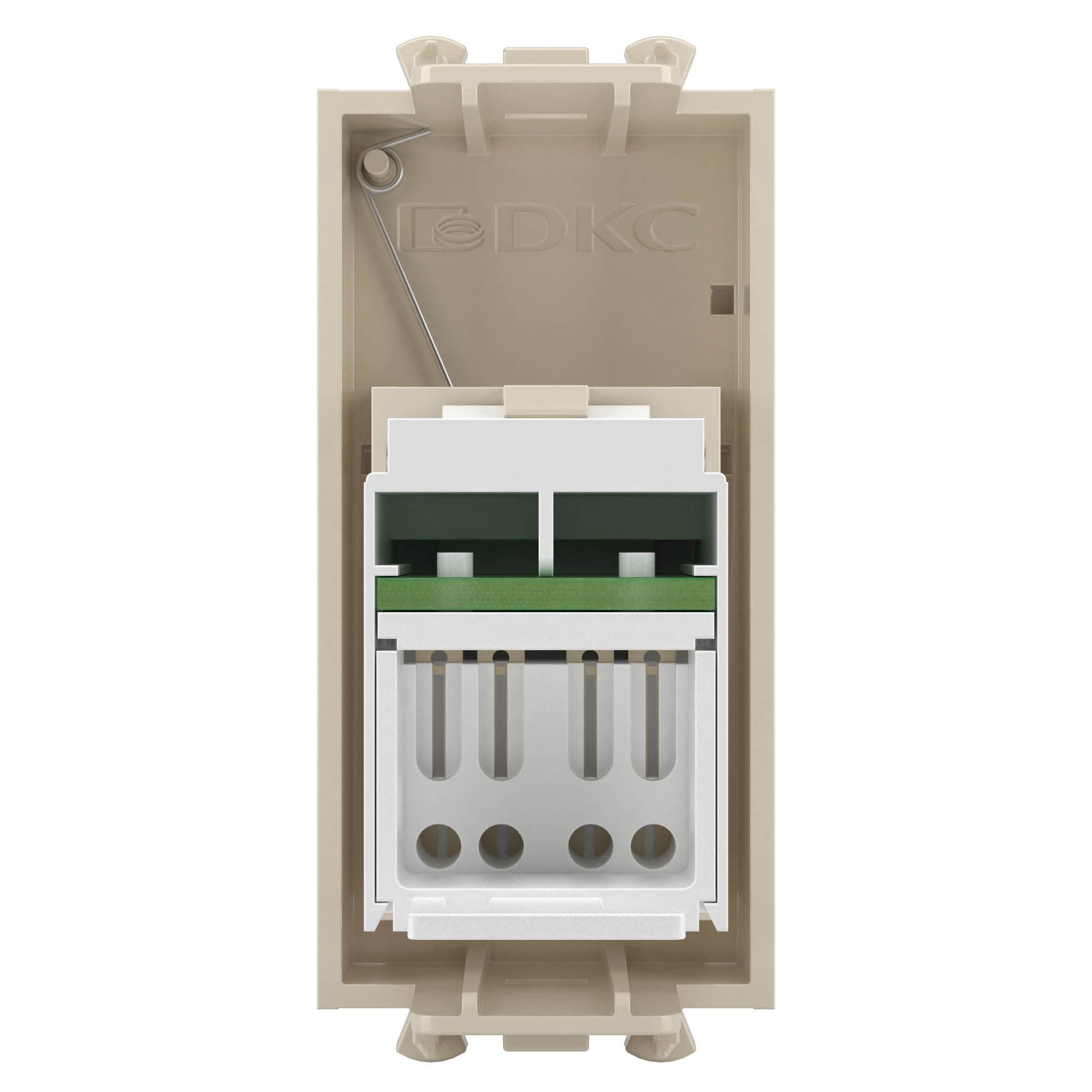 DKC Компьютерная розетка RJ-45 модульная, кат.6, "Avanti", "Ванильная дымка", 1 модуль — миниатюра 3