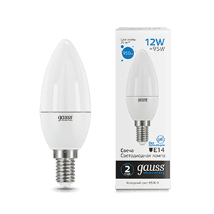 Gauss Лампа Elementary Свеча 12W 950lm 6500K Е14 LED 33132 — миниатюра 1