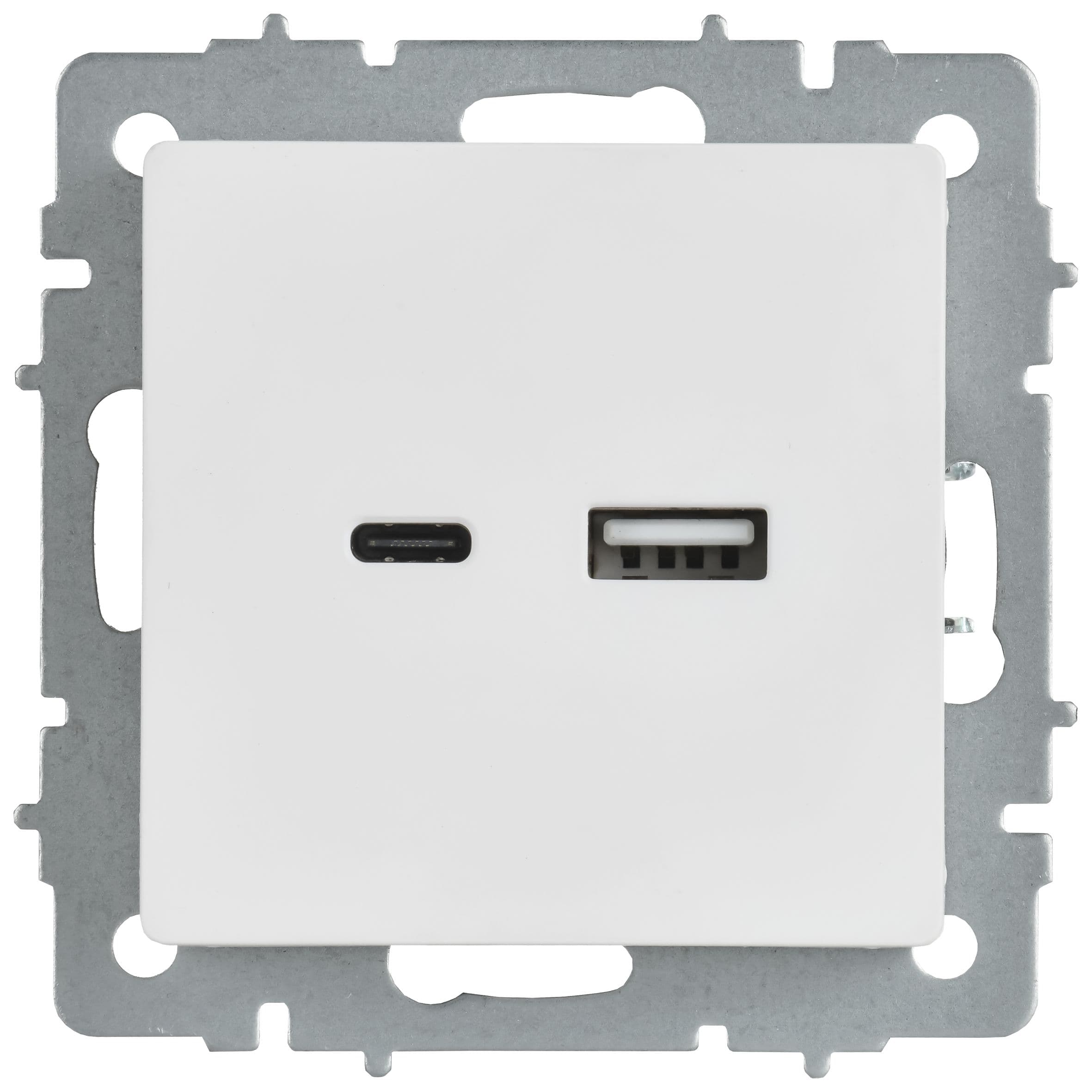 IEK BRITE Роз. USB A+C 18Вт РЮ11-1-БрАБ а/б — миниатюра 2