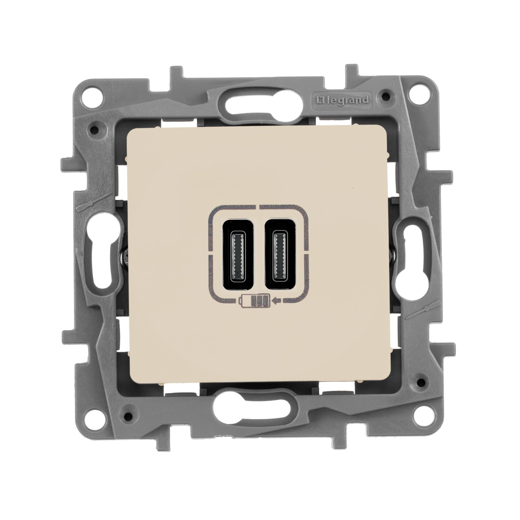 Legrand ETIKA Белая Зарядка USB C-C 672235 — миниатюра 1