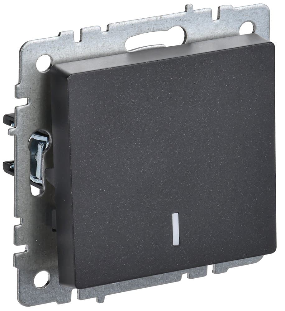 IEK BRITE BASE Черный Выключ. 1-кл с индик 10А ВС10-1-1-БрЧ