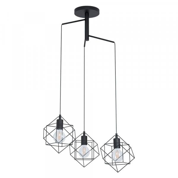 Eglo 43366 Подвес STRAITON, 3X60W(E27), 650, сталь, черный — миниатюра 1