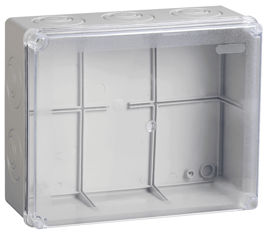 IEK Коробка КМ41330 распаячная для о/п 100х100х50 мм IP55 (RAL7035, гермовводы PG9 5 шт) — миниатюра 2