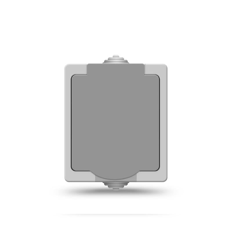 UNIVersal "Аллегро" Розетка Серый с/з, з/ш, с крышкой IP-54 1282