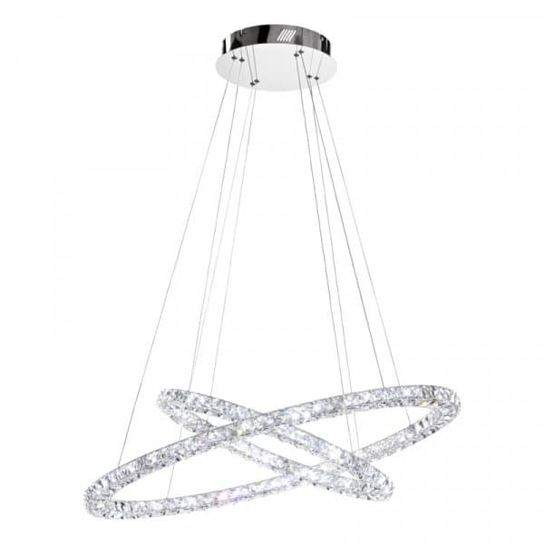 Eglo Подвес LED TONERIA, 128х0,5(LED), Ø900, B670, H1500, сталь, хром/хрусталь 93946 — миниатюра 1
