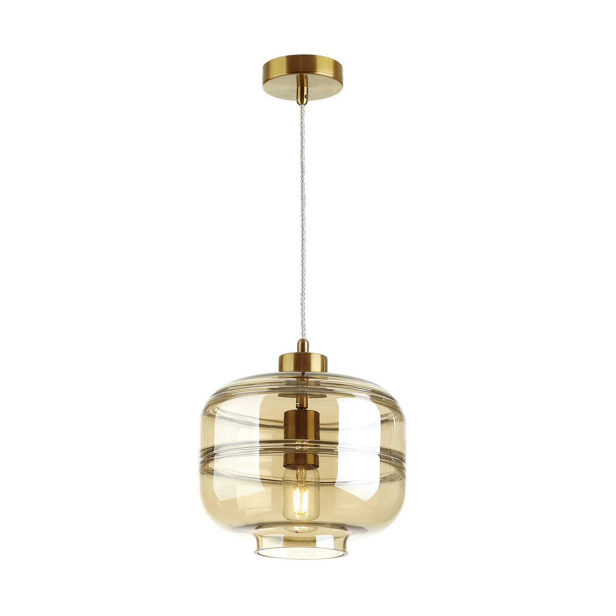 Odeon Light 4771/1 ODL21 янтарный/бронзовый Подвес E27 60W STORBI — миниатюра 2