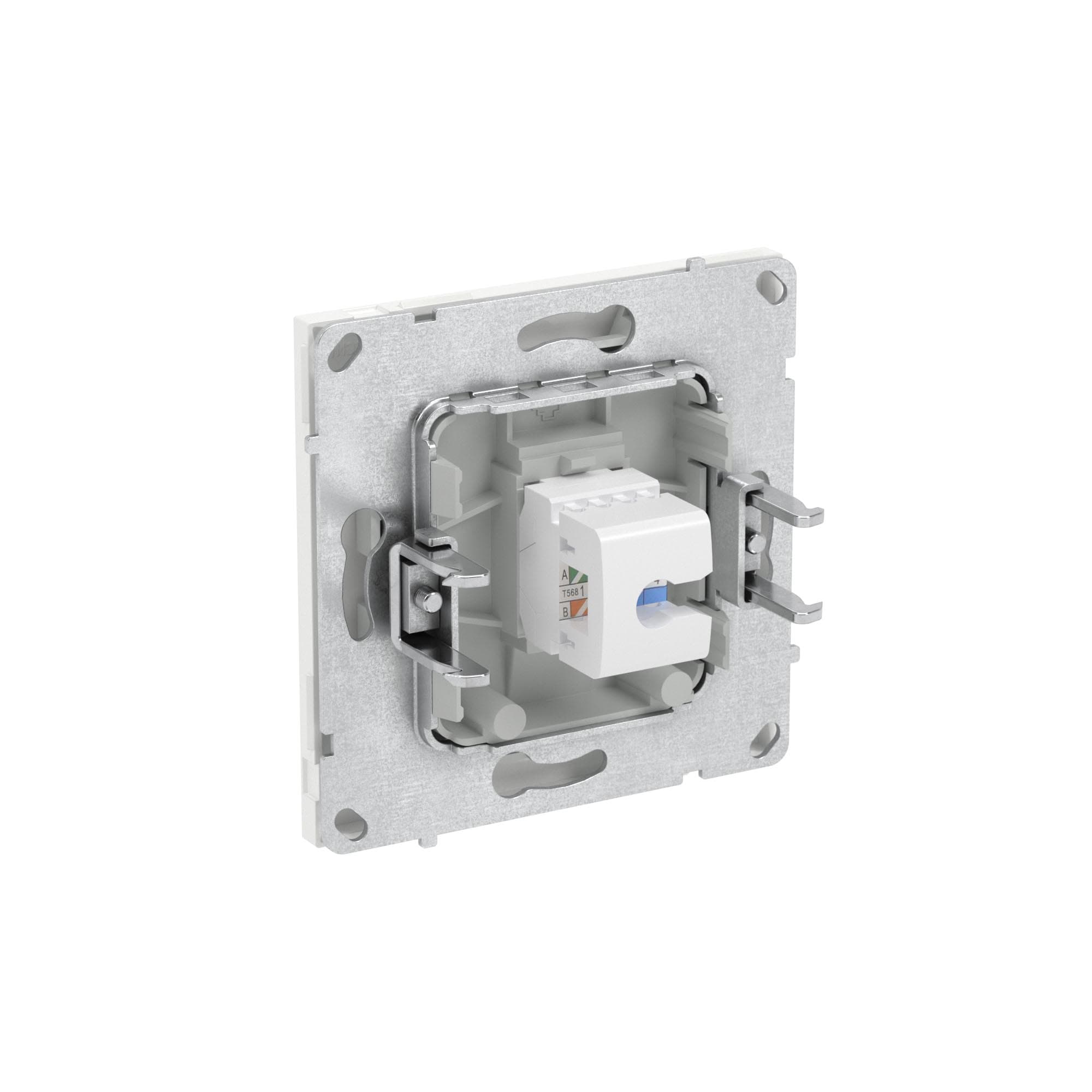 DKC KANT Компьютерная розетка RJ-45 без шторки, кат.6А одинарная,белая магнолия — миниатюра 5